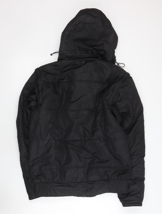 BetaWorx Men's Black Hooded Puffer Jacket, M, Autumn/Winter