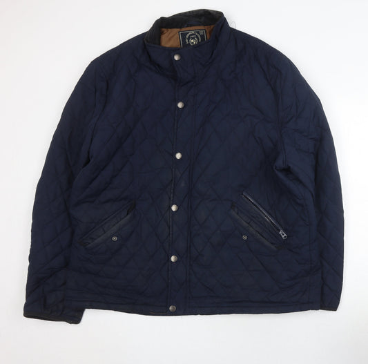 Matalan Unisex Blue Quilted Jacket XL Full Zip Casual
