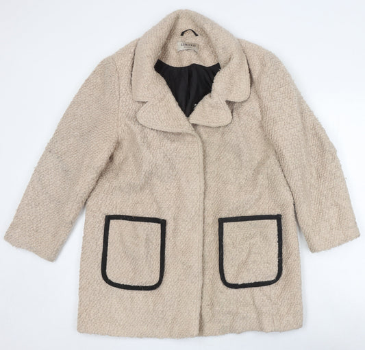 Marks and Spencer Women's Beige Wool Blend Overcoat Size 14