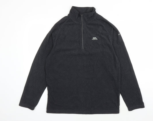 Trespass Men's Black 1/4 Zip Sweatshirt L