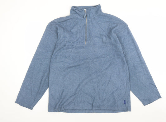 Zantos Men's Blue M 1/2 Zip Fleece Sweatshirt