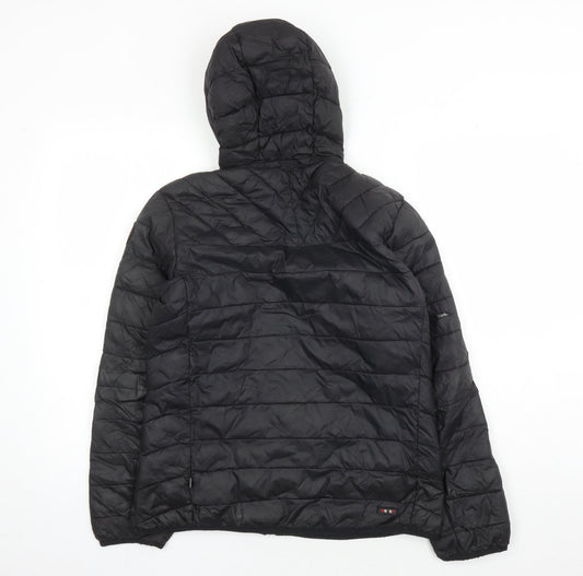 Napapijri Boys Black Puffer Jacket 14 Hooded Casual Wear