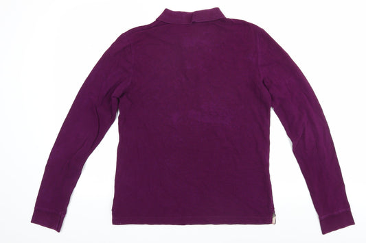 Burberry Women's Purple Polo Shirt, Size S, 100% Cotton