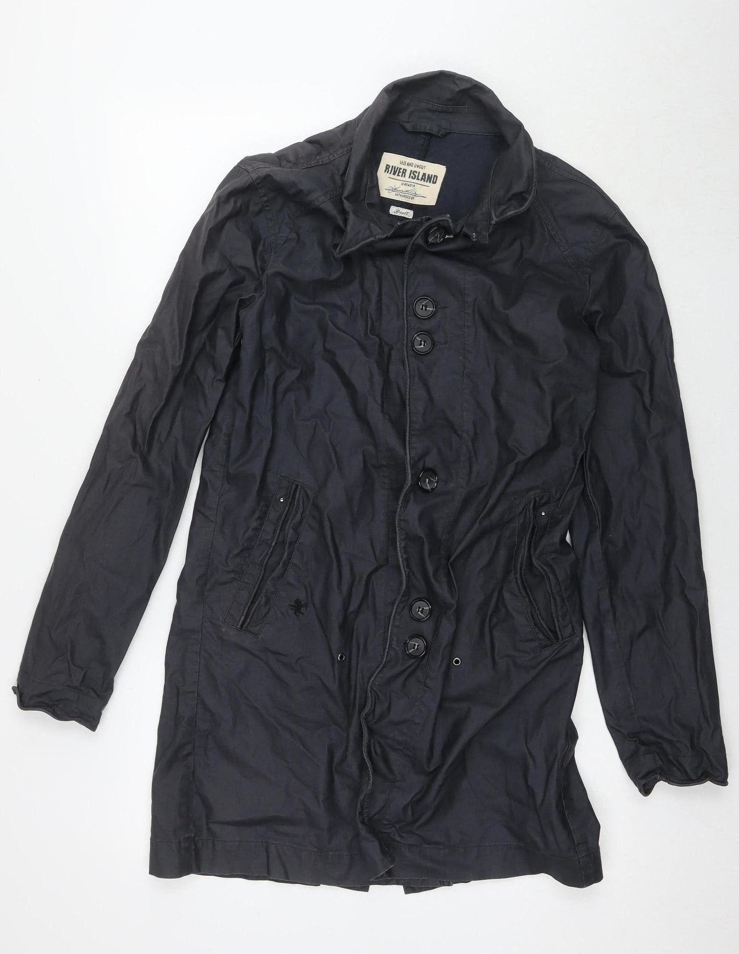 River Island Women's Black Trench Coat Size S