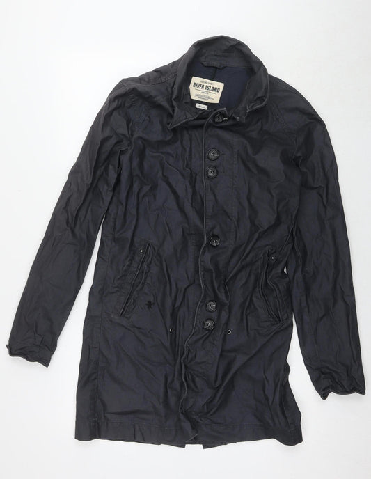 River Island Women's Black Trench Coat Size S