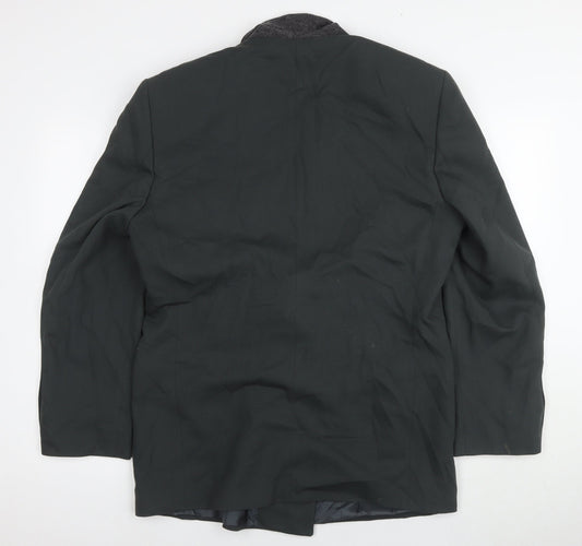 R.S.V.P Men's Black Double-Breasted Blazer, Size 40R