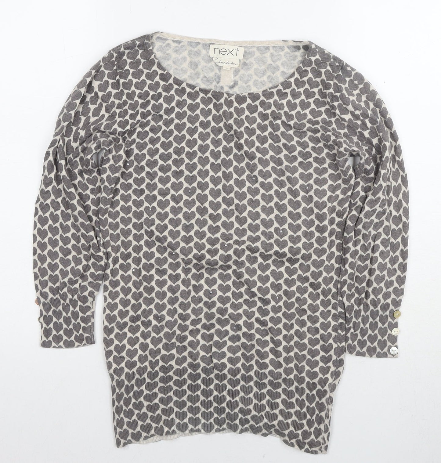Next Women's Grey Knit Blouse Size 8