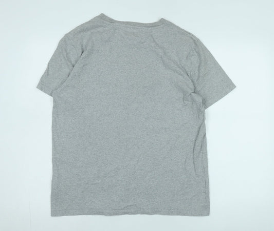 Tommy Jeans Unisex Grey T-Shirt Size L Basic Casual