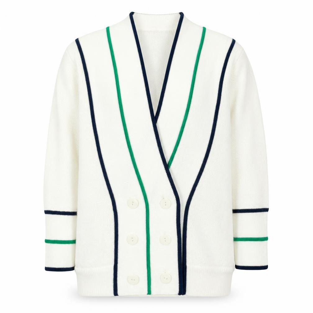 Excel Women's White Cardigan, Size S, V-Neck