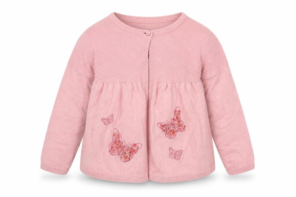 Monsoon Girls Pink Embroidered Cardigan 2XS