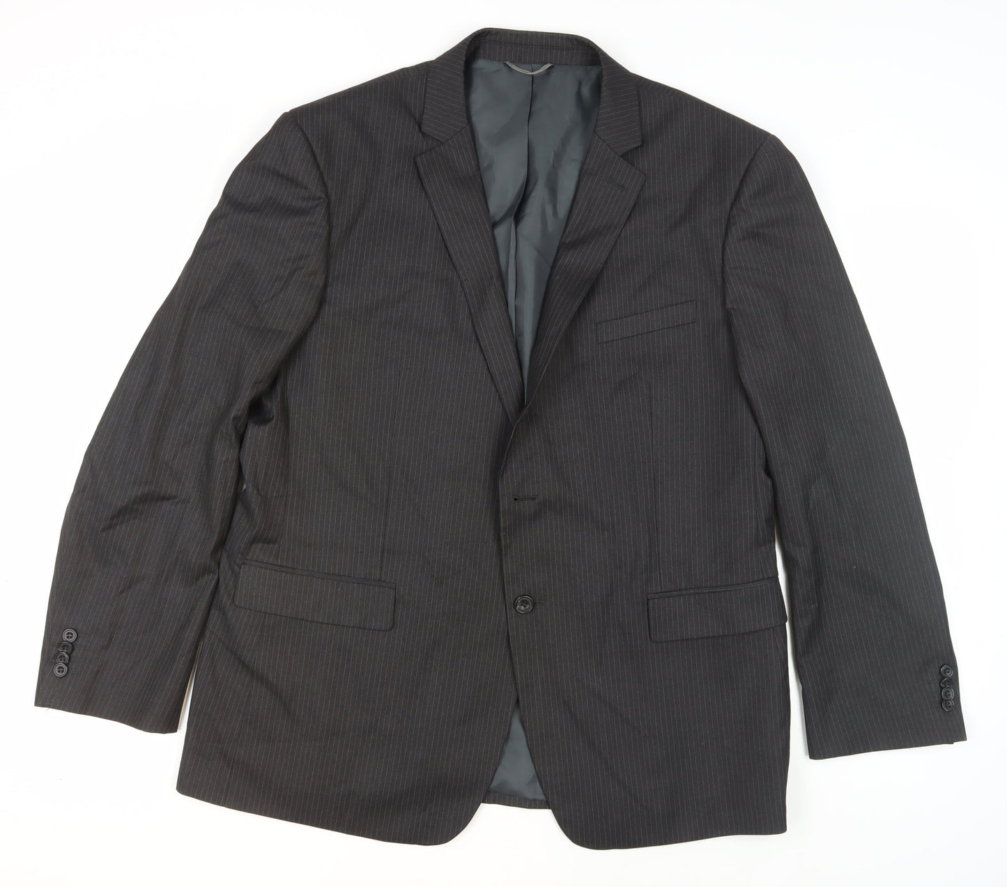 Jack Reid Men's Grey Striped Blazer Size 46