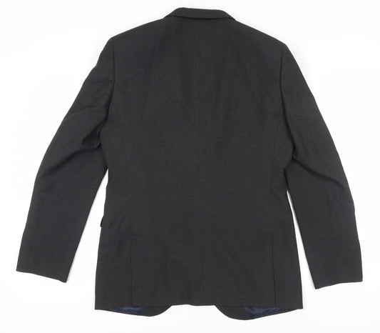 Next Men's Black Blazer, Regular Fit, Size 40R