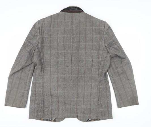 Broadstone Bros Men's Grey Check Tweed Blazer 44R