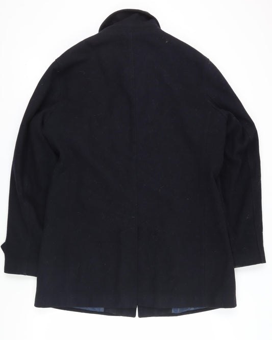 M&Co Men's Blue Overcoat - L, Regular Fit, Stylish