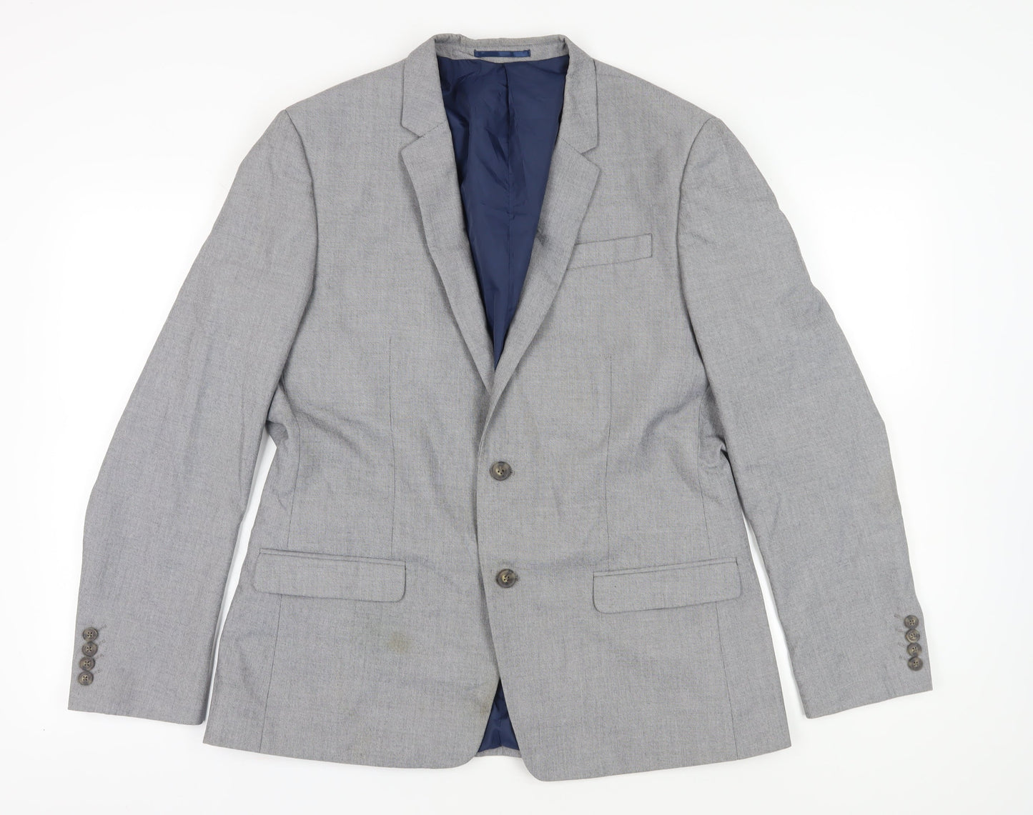 River Island Men's Grey Blazer Regular Fit 44R