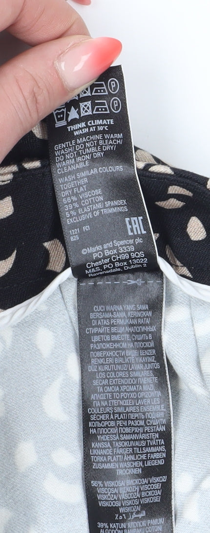Marks and Spencer Women Black Cropped Trousers Size 8