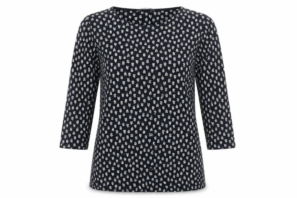Marks & Spencer Black Floral Women's Top, Size 12, Boat Neck