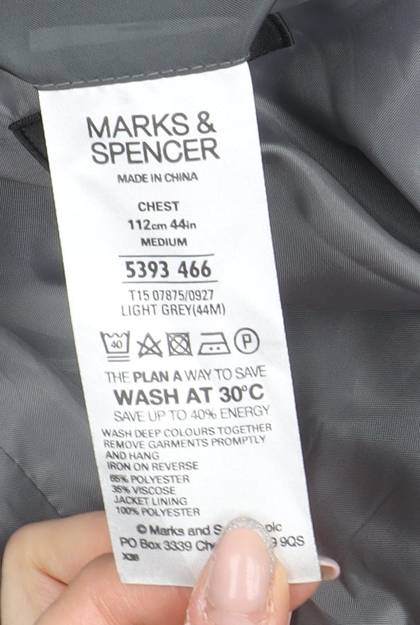 Marks and Spencer Men's Grey Blazer - Size 44R