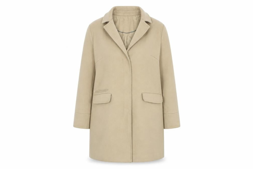 Topshop Women's Beige Mid-Length Coat Size 12