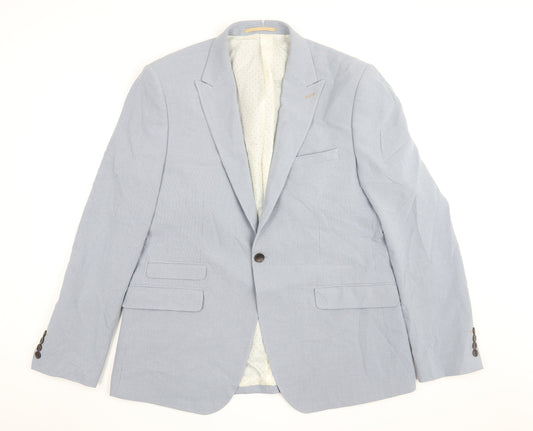 Burton Men's Blue Check Blazer 44 Regular Fit