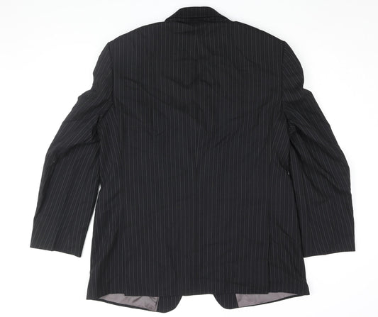 Marks and Spencer Men's Black Striped Blazer 44R