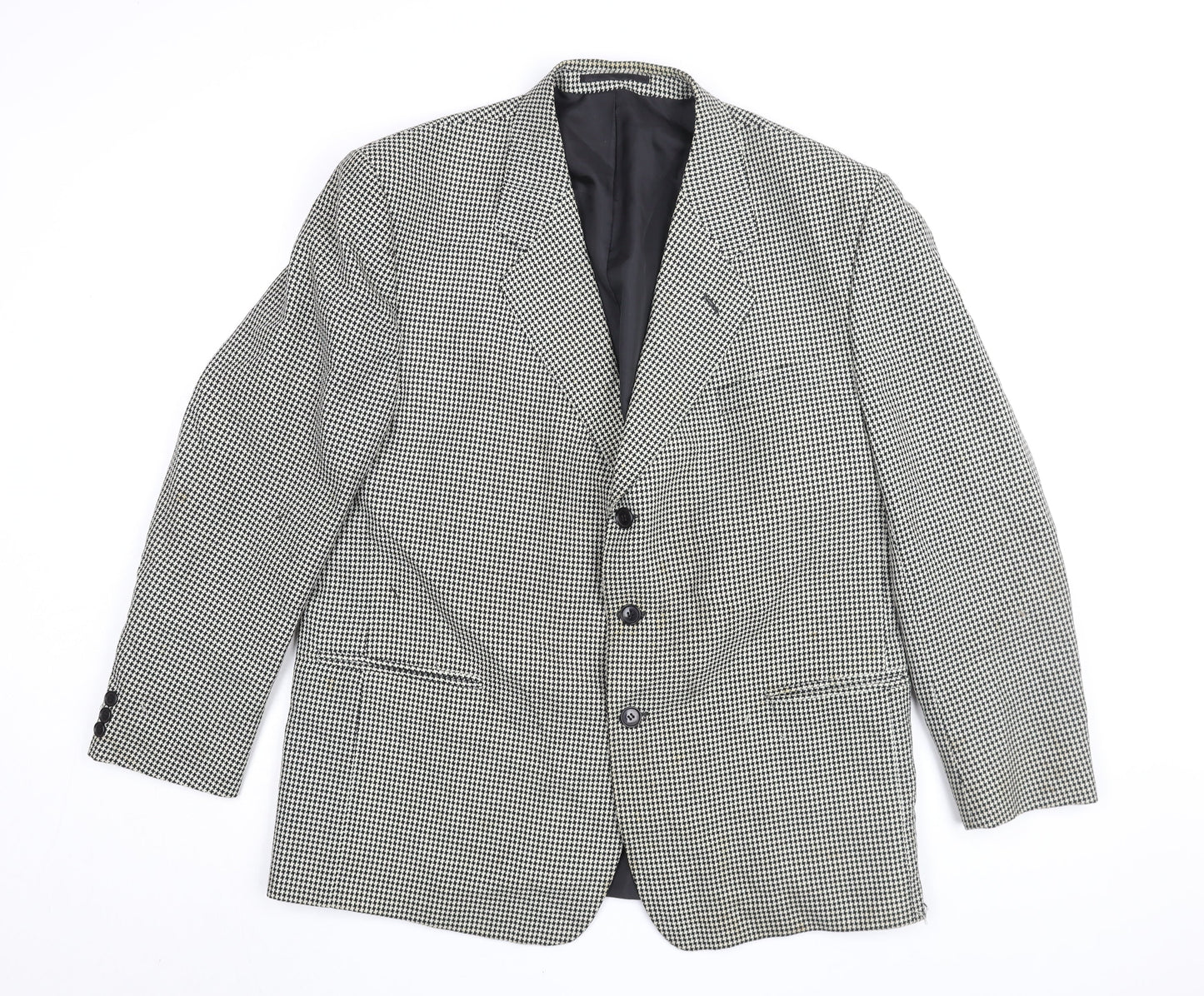 Burton Mens Black and White Check Blazer Size 46R