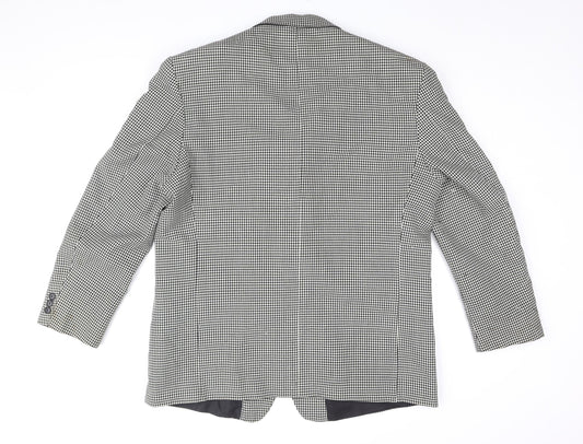 Burton Mens Black and White Check Blazer Size 46R
