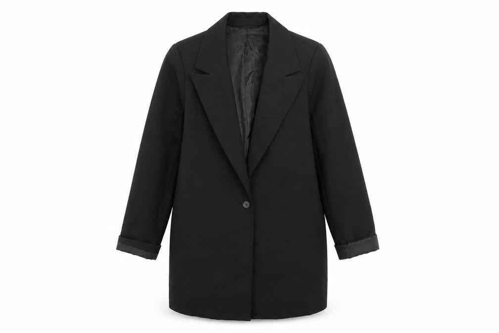 PRETTYLITTLETHING Women's Black Long Coat Size 8