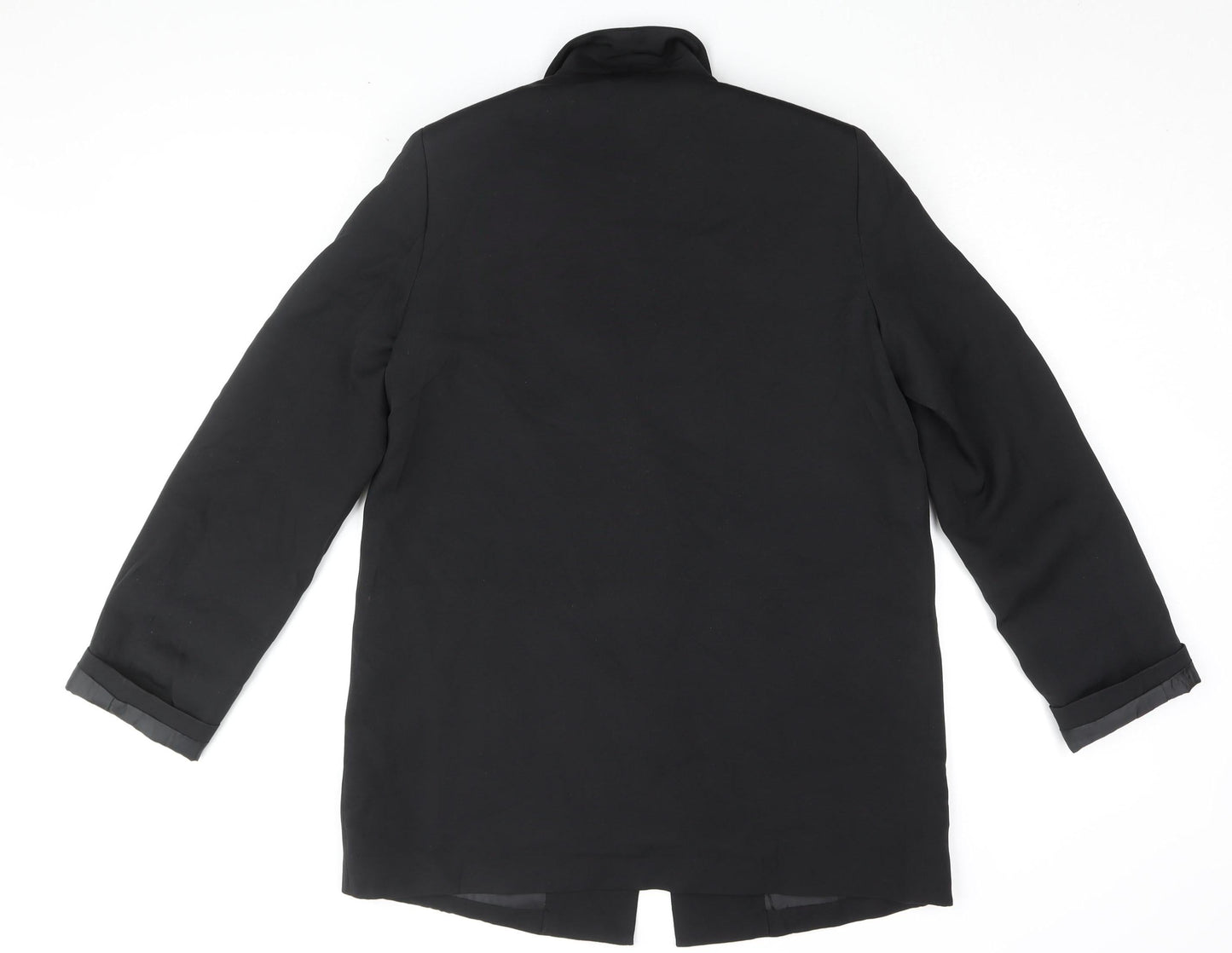 PrettyLittleThing Women's Black Long Coat Size 8