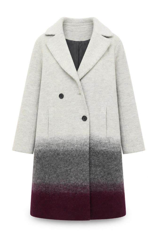 Front view of ASOS Women's Multicoloured Wool Blend Overcoat, size 8