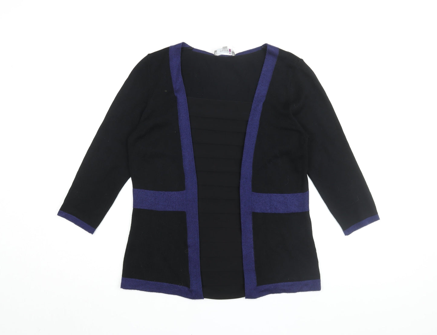Per Una Women's Black 3/4 Sleeve Knit Blouse - Size 12