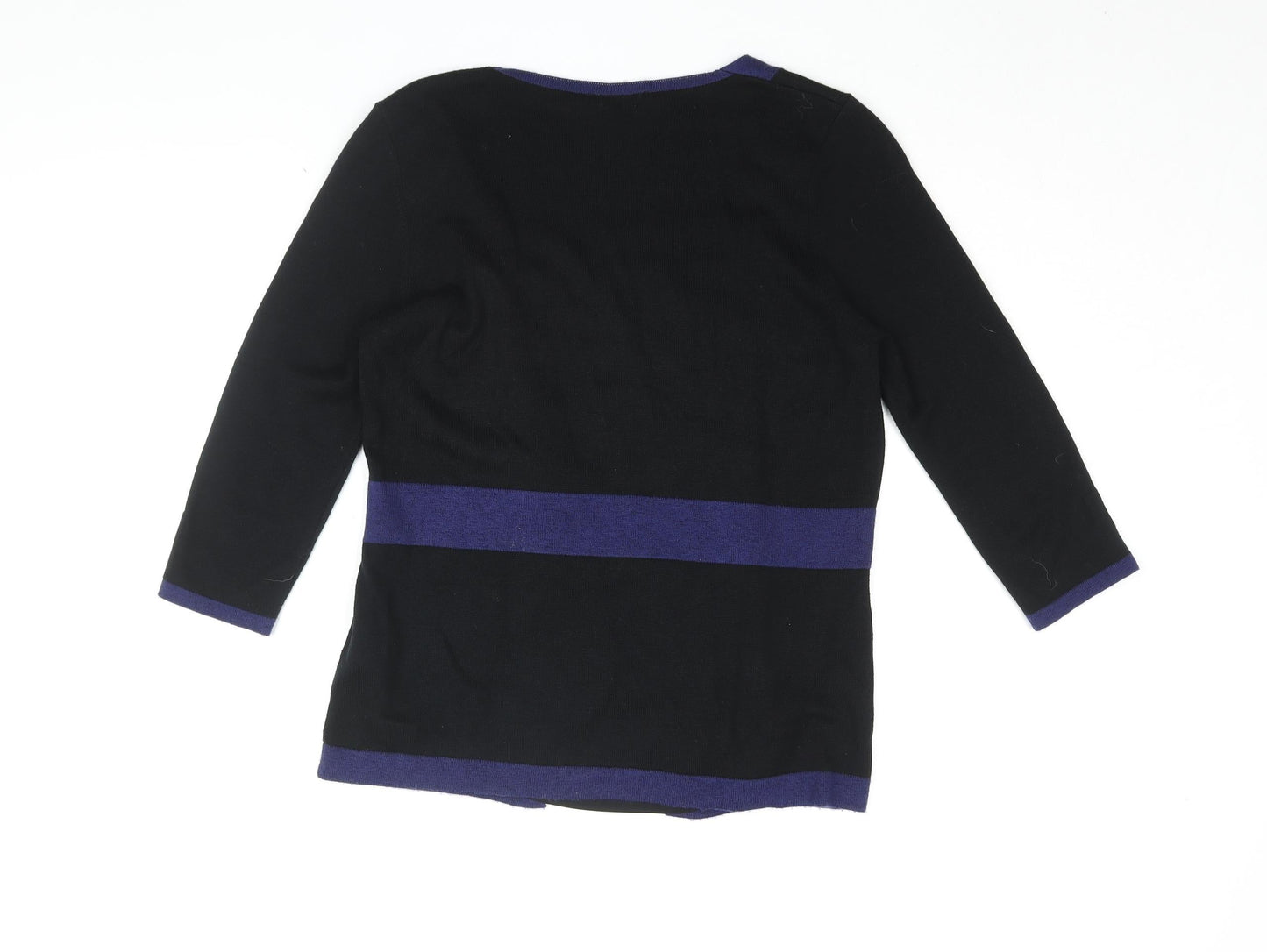 Per Una Women's Black 3/4 Sleeve Knit Blouse - Size 12