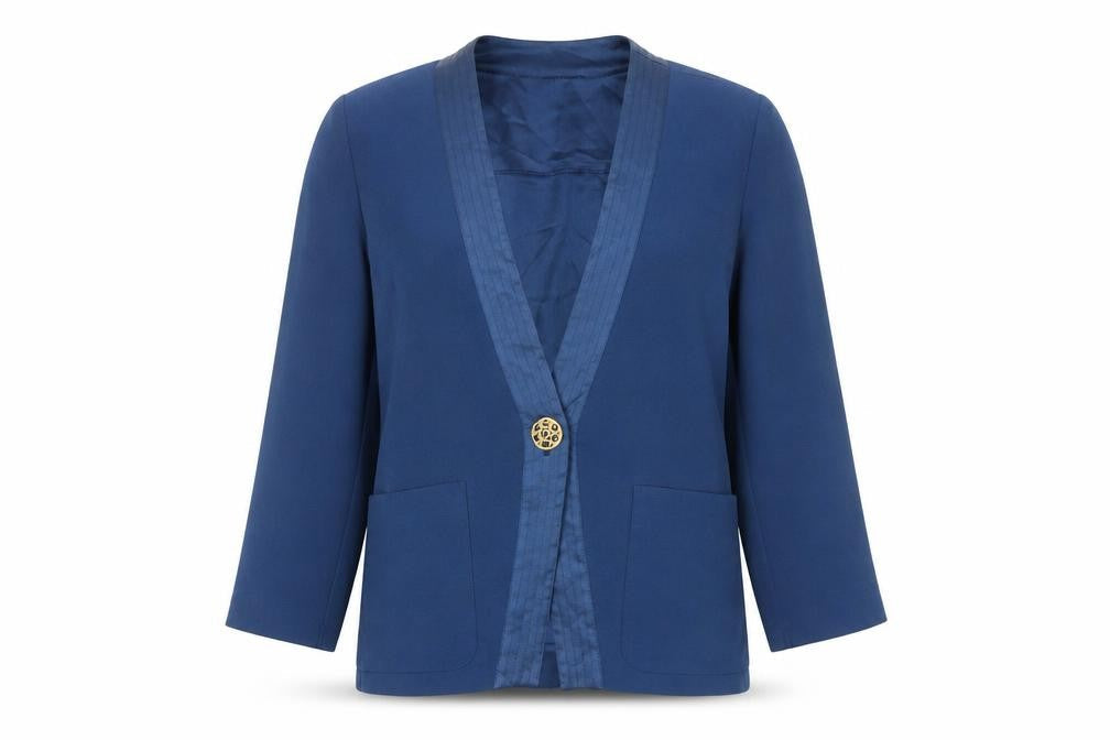 Country Casuals Women's Blue Blazer, S, Buttoned