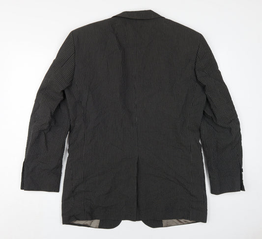Strellson Men's Black Pinstripe Blazer 48R Business