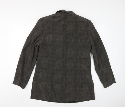 Olsen Women's Brown Animal Print Silk Blazer Size 12