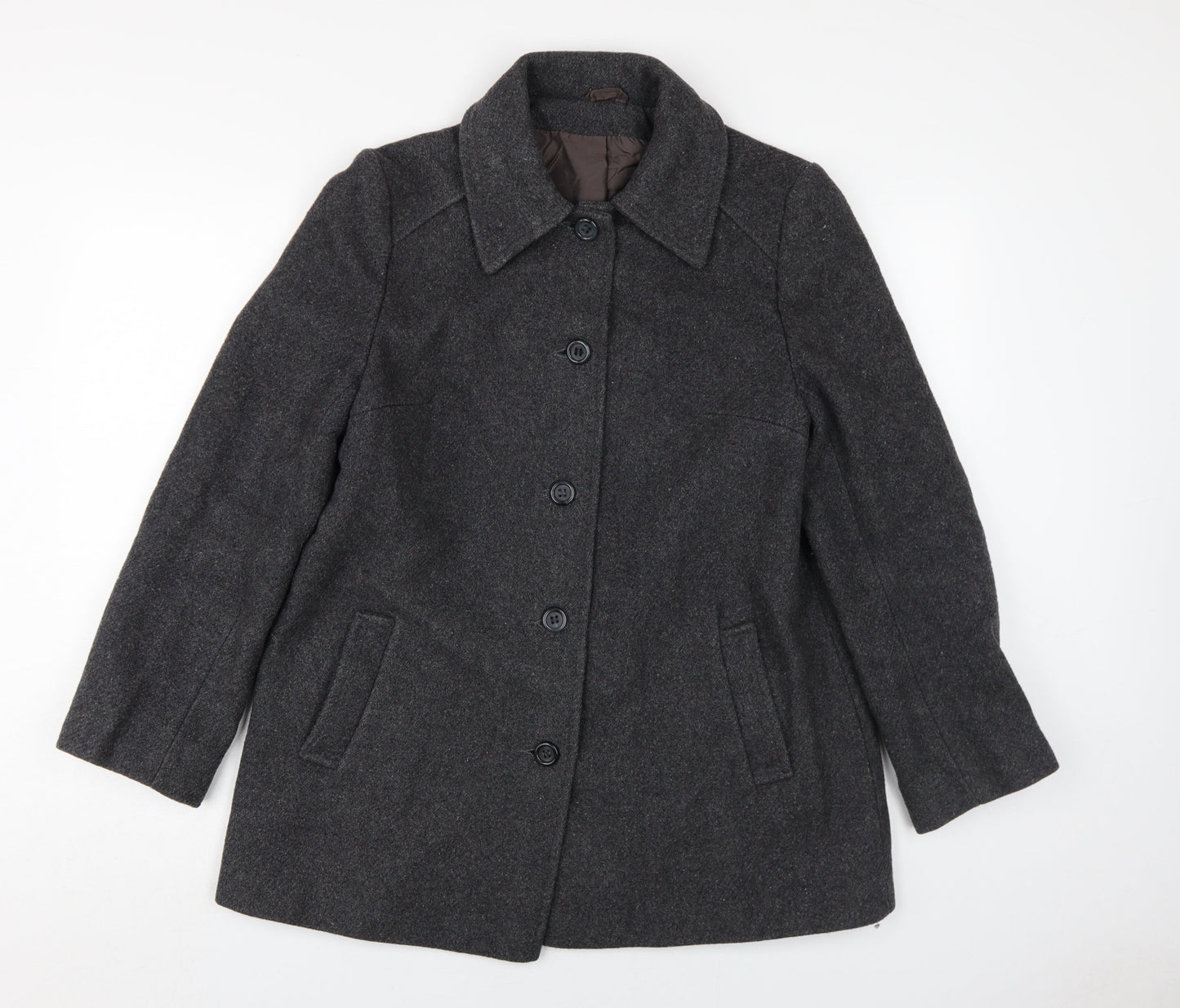 Littlewoods Women's Grey Wool Coat, Size 14