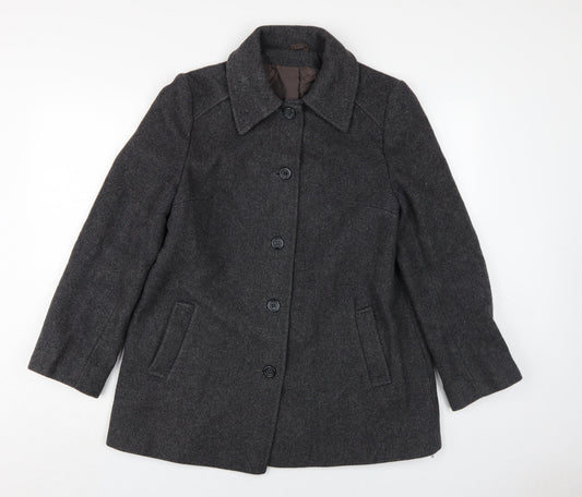 Littlewoods Women's Grey Wool Coat, Size 14