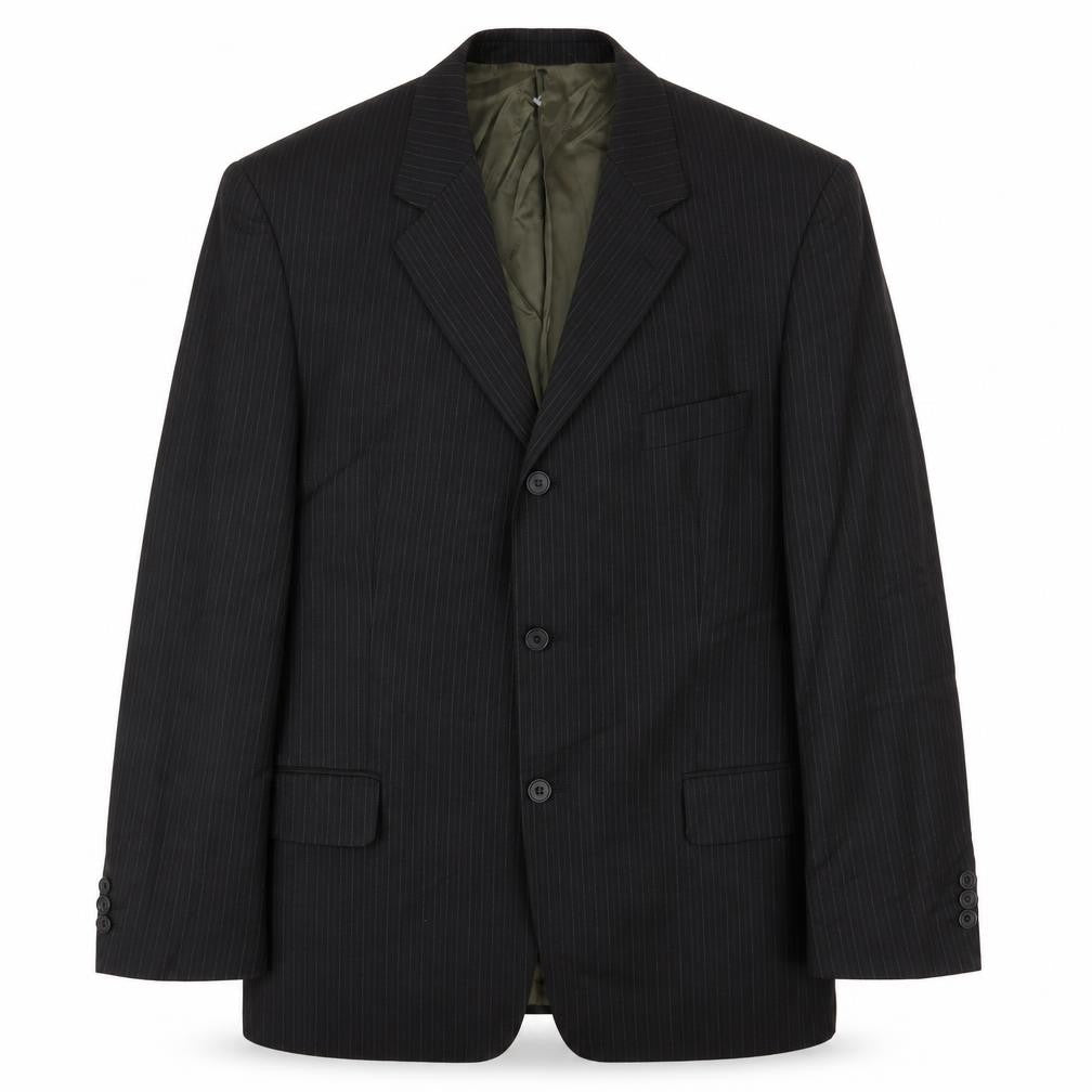 Mens 44 Chest Regular Pierre Cardin Black Two-Button Blazer