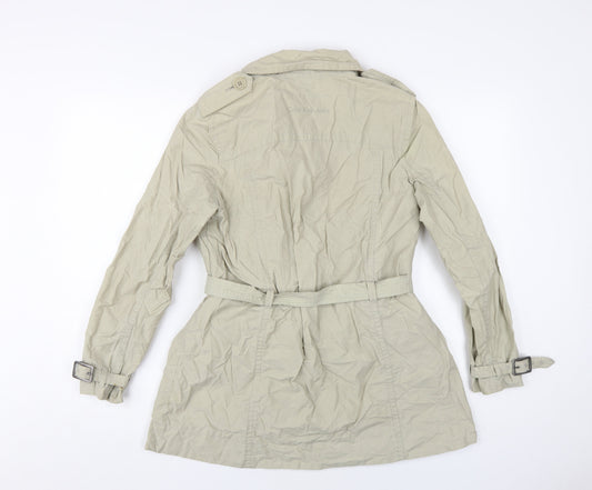 Calvin Klein Women Beige Trench Coat Size S Casual Stylish