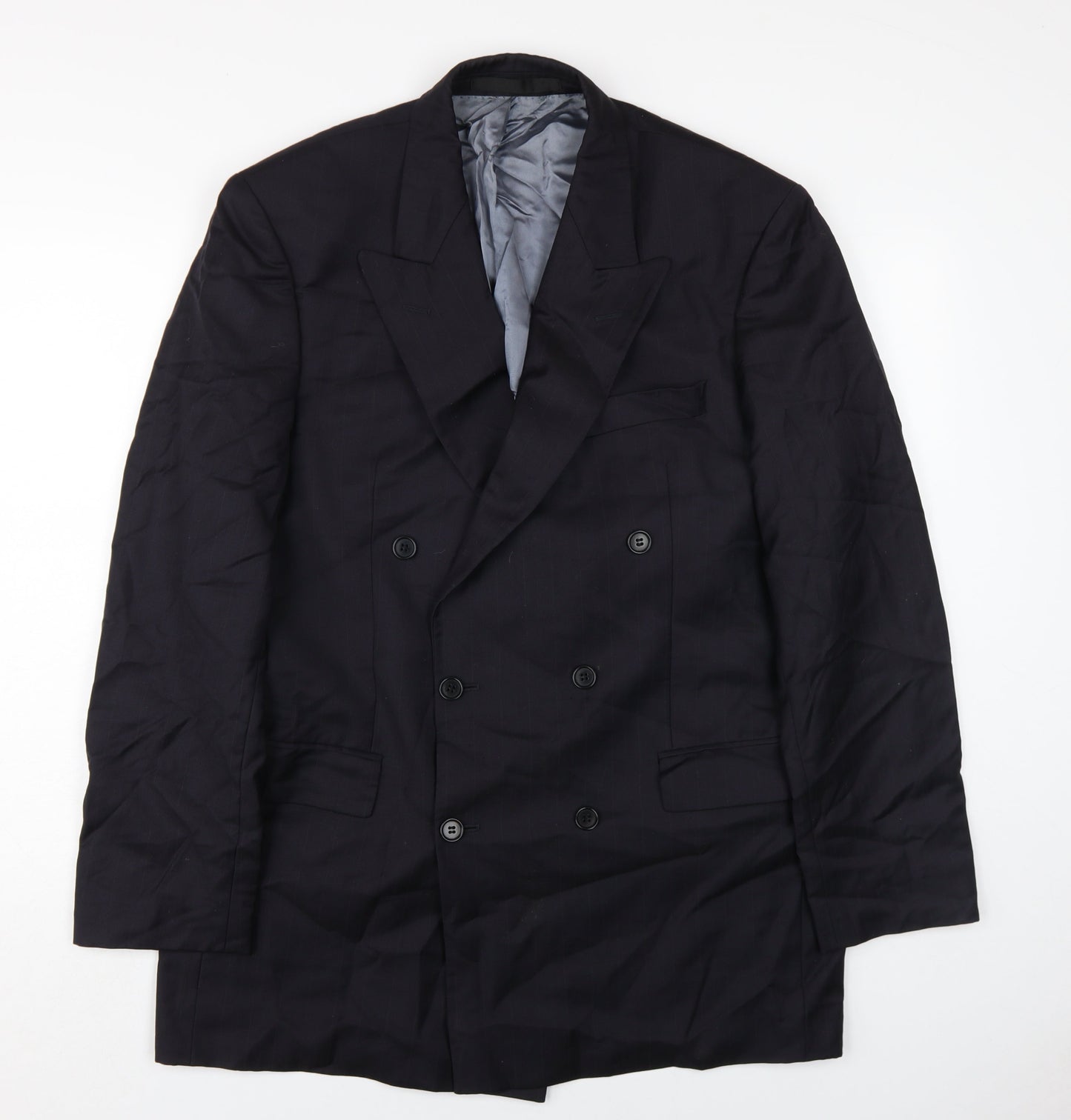 Marks and Spencer Men's Black Double-Breasted Blazer 40L