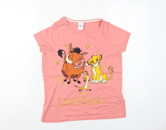Disney Women Pink Lion King Cartoon T-Shirt Size 6/8