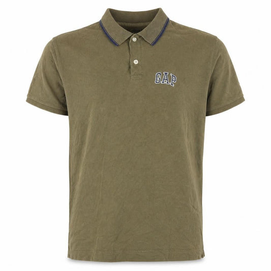 GAP Men's Green Short Sleeve Polo, M, Logo Accent