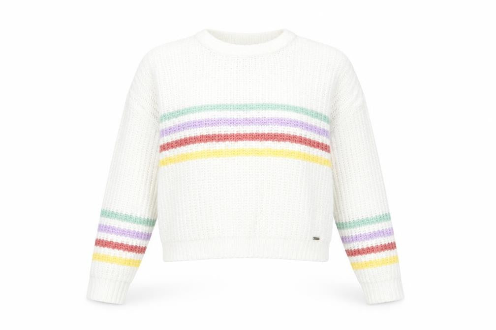 Womens UK XS Regular Hollister White Pullover Chunky-Knit