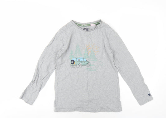 FatFace Boys Grey Graphic Long Sleeve T-Shirt 10-11 Years