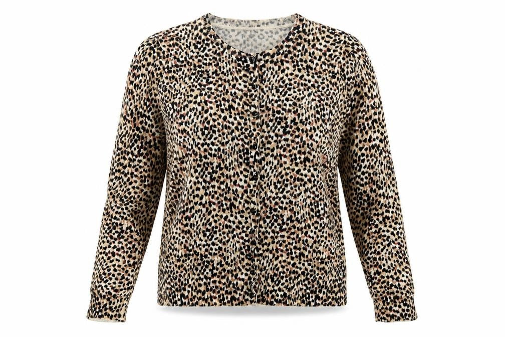 Jeanne Pierre Women’s Animal Print XL Cardigan