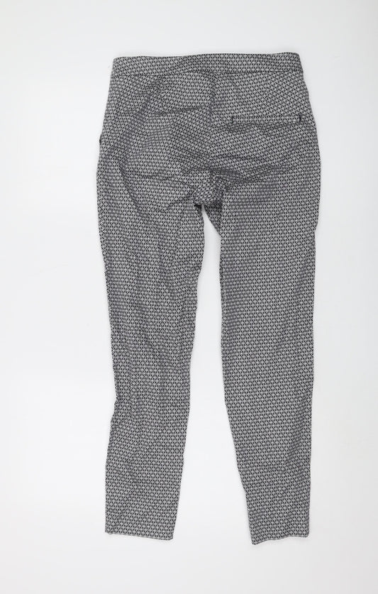 H&M Women's Geometric Black Cropped Slim Trousers