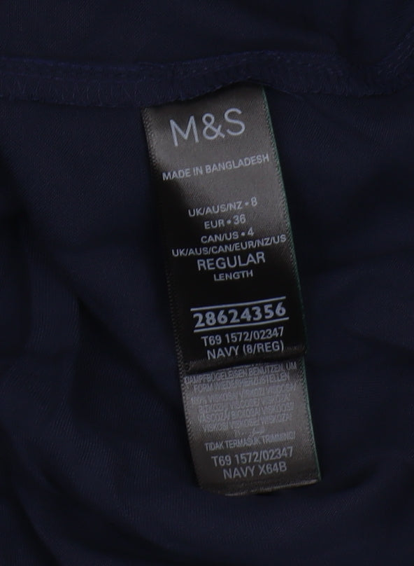 Marks and Spencer Women's Blue Tunic Blouse, Size 8