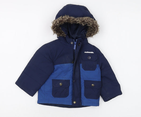 McKenzie Blue Unisex Puffer Jacket 6-9 Months Hooded Winter