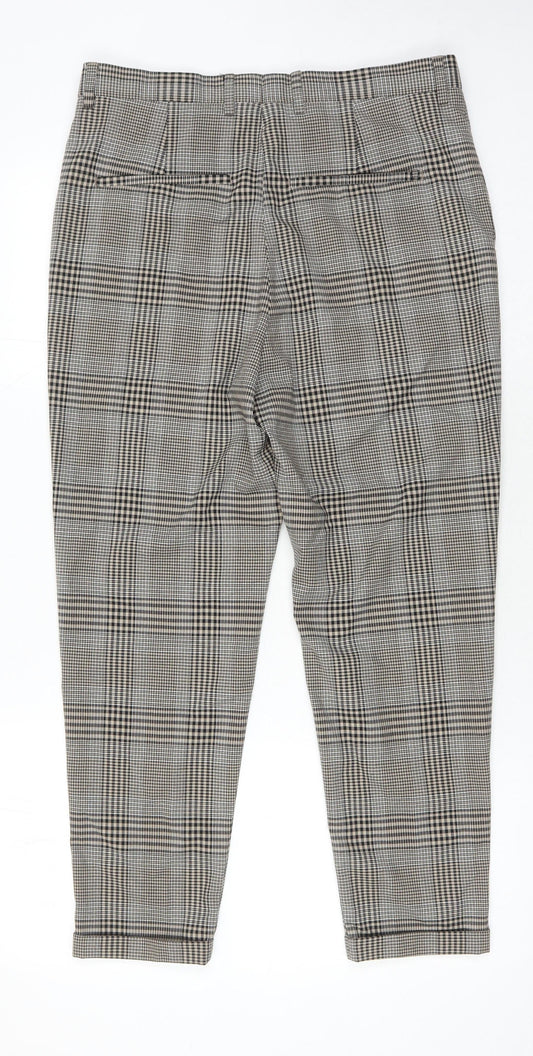 Zara Women's Grey Plaid Chino Trousers Size 2