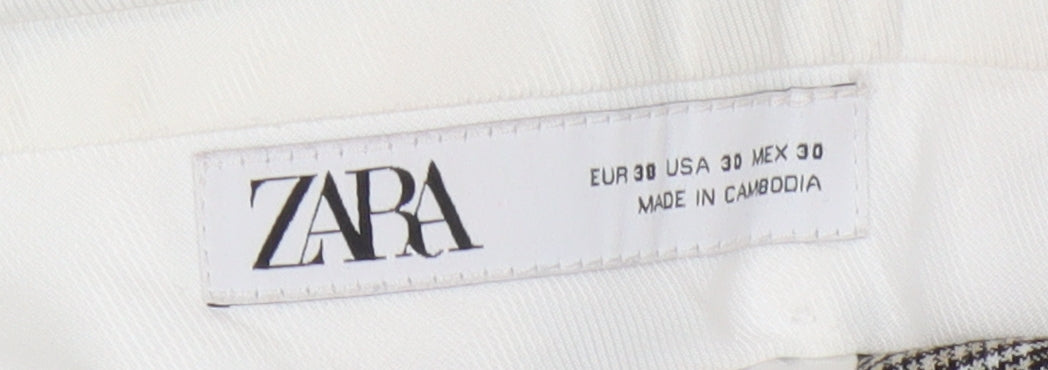 Zara Women's Grey Plaid Chino Trousers Size 2